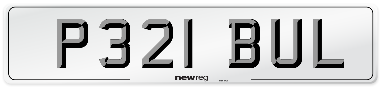P321 BUL Number Plate from New Reg